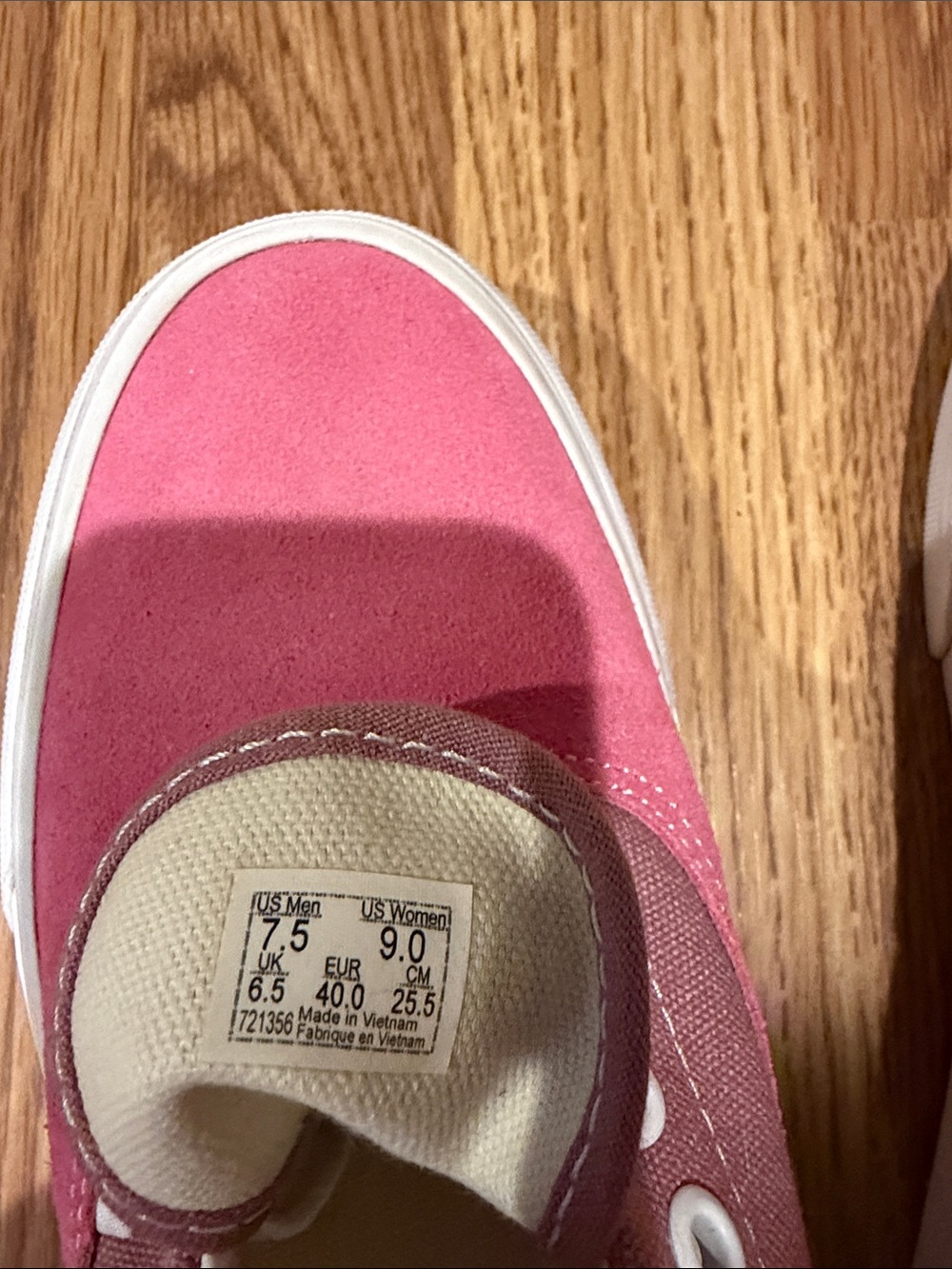 Vans Two-Tone Pink Canvas Sneakers - Picture 7 of 7